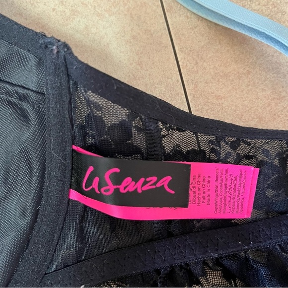 La Senza Black and Blue Lace Babydoll Lingerie - Picture 4 of 12